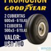 2 Cubiertas 6.00×6 – 6 telas y 1 cubierta 500×5 6 telas Goodyear – VENDIDO