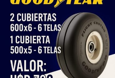 2 Cubiertas 6.00×6 – 6 telas y 1 cubierta 500×5 6 telas Goodyear – VENDIDO